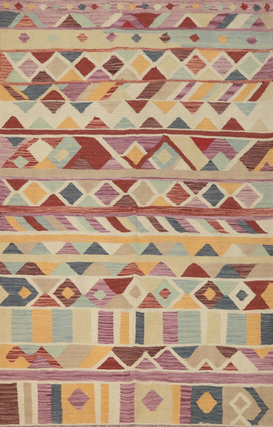 Rug Source Southwestern Collection, 4x6 Rug, Hand Woven Multi-Colored Modern Rug, Oriental 100% Wool Carpet for Foyer, Entryway and Hallway