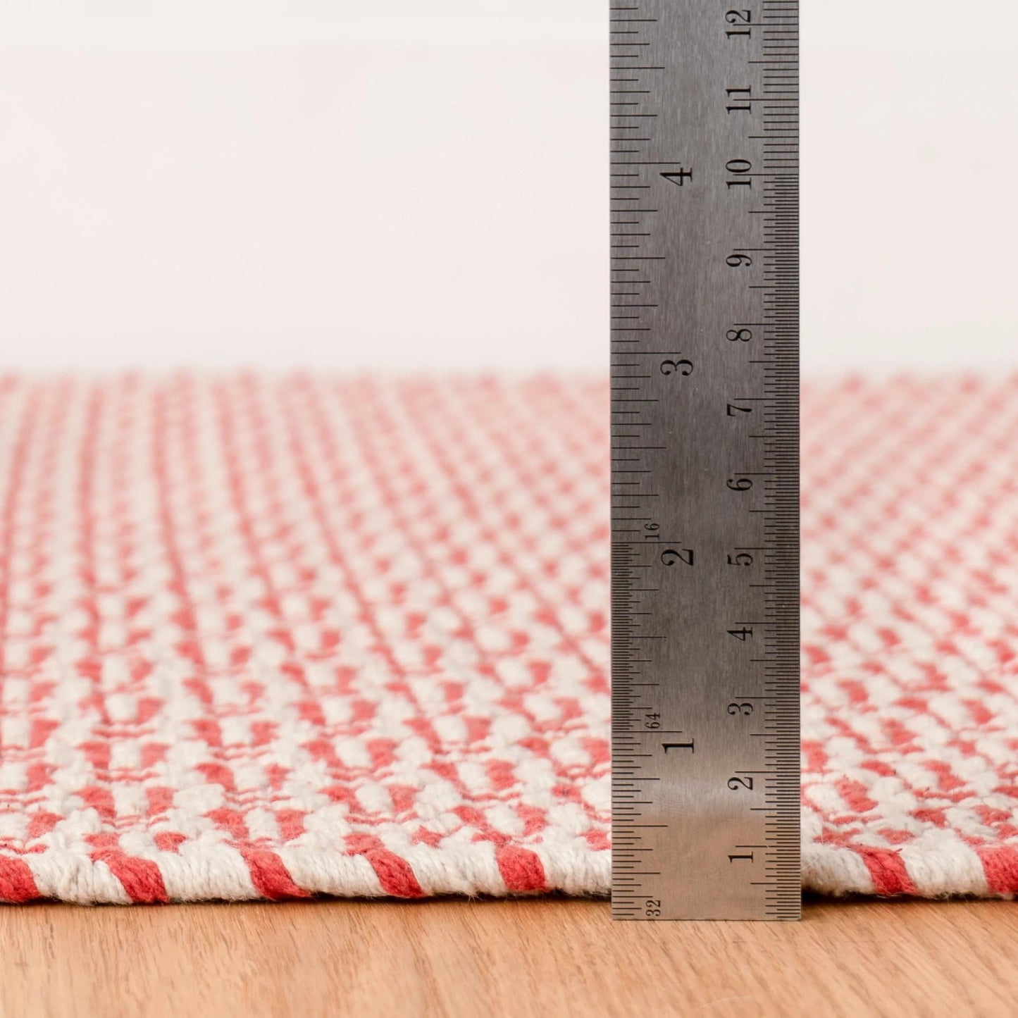 Dash & Albert x Kit Kemp Miss Muffet Paprika Handwoven Cotton Rug, 2 X 3 Feet, Red Geometric Pattern - Premium Luxury Hotel Quality Soft Breathable Hypoallergenic Machine Washable Easy Care All