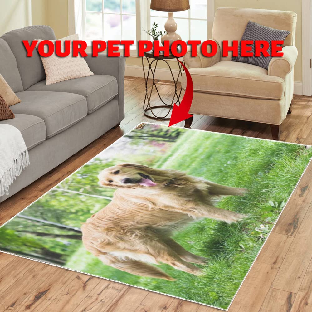 InterestPrint Made in USA Floor Rugs Mat Custom Add Your Logo/Text/Image Here Modern Carpet for Decorative Bedroom Living Room Office Garden Area Rug(Multi Size)