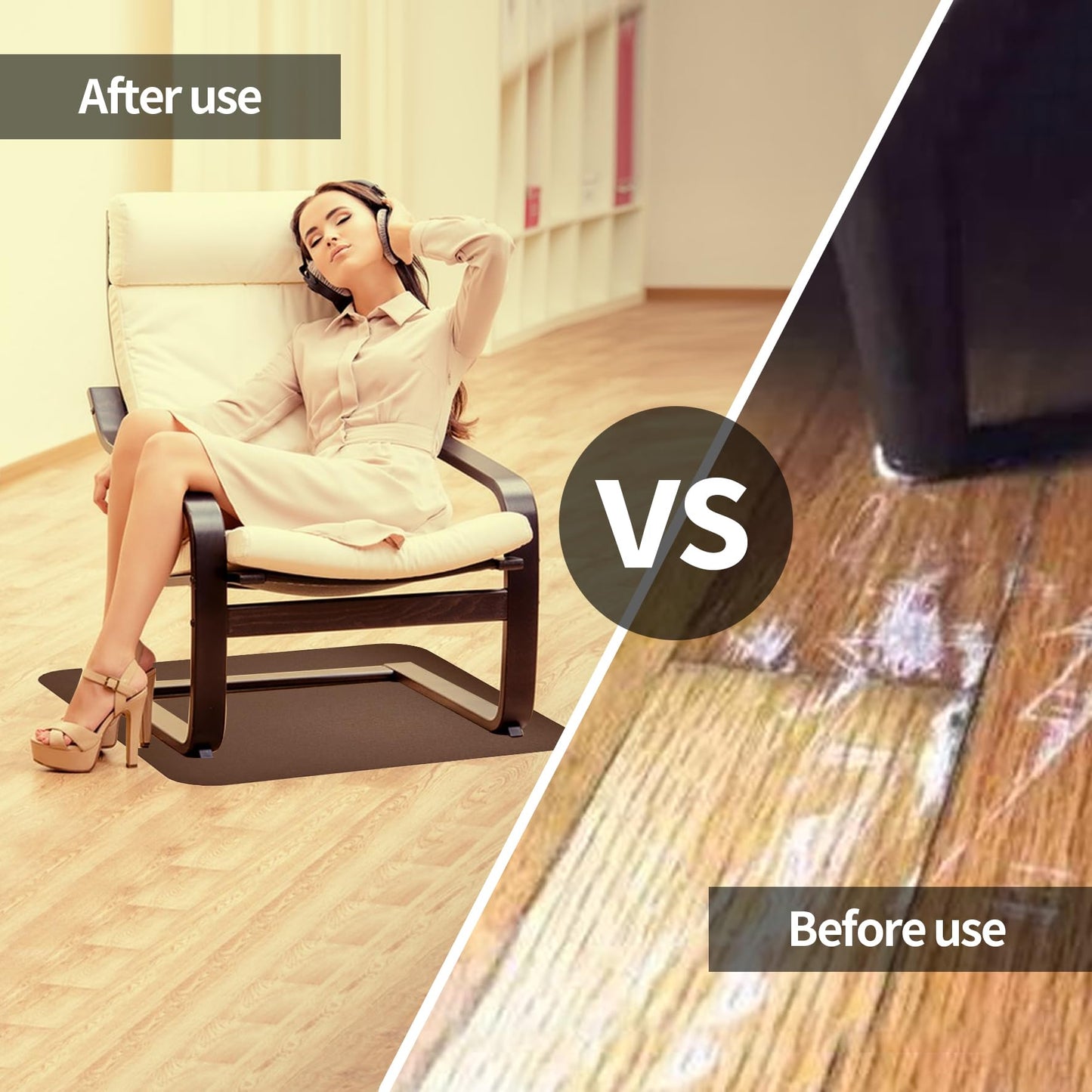 Recliner Pads for Hardwood Floors,Non Slip Recliner Grippers,Under Recliner Floor Protectors,Furniture Pads to Prevent Sliding,Non Slip Furniture Rail Pad for Recliners,Swivel Chairs,Coffee