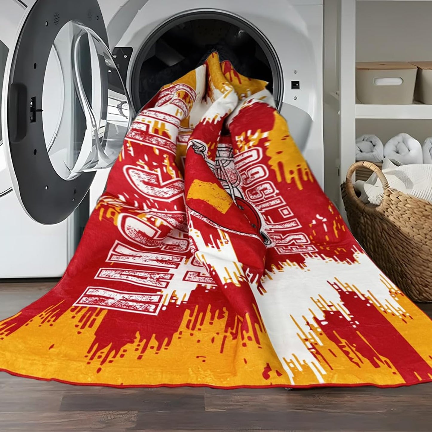 YANGUMGUAN Living Room Rug for Bedroom Machine Washable Football Sports Area Rugs Carpet Non-Slip Backing for Boys and Man Cave Decor 5x7
