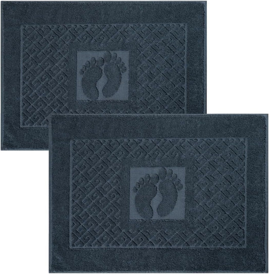 Marmaris Co. 100% Turkish Cotton Bathroom Floor Towel, 2 Pack, Soft Bath Mat Towel, Quick-Drying, Machine Washable, Absorbent, Hotel & Spa Quality, 20x27.5 (2, Grey)