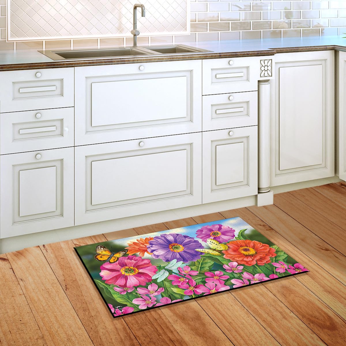Briarwood Lane Zinnias in Bloom Spring Doormat