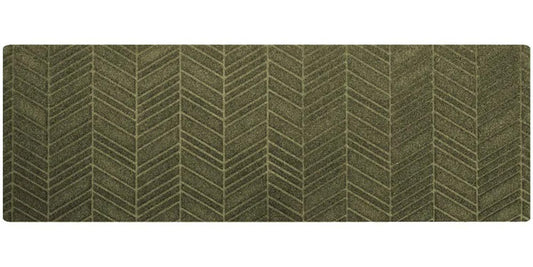 Matterly WaterHog Luxe in Vein Front Door Mat Indoor Outdoor Entrance, All-Weather Doormat with Rubber Backing, Dirt & Moisture Trapper, Low Profile & Easy Clean, Made in USA, 21.5"x70" Olive