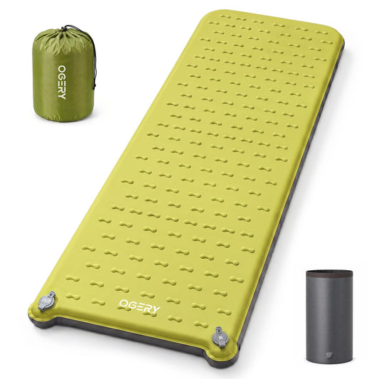 OGERY Sleeping Pad for Camping, High-Density Foam Camping Mattress, 1.6-Inch Thick Insulated Sleeping Mat for Tent Floor, SUV Car Bed, Camping Cot, Packable Travel Bed with Pump Sack