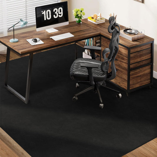 SALLOUS Chair Mat for Hard Floors, 51"x63" Washable Chair Mat Under Desk, Smooth Rolling Desk Chair Mat, Anti Slip Hard Floor Protector, Noise Reducing Desk Rug for Home Office Chair (Black)