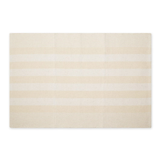 DII Woven Rag Rug Collection Recycled Yarn Cabana Stripe, 2x3', Natural