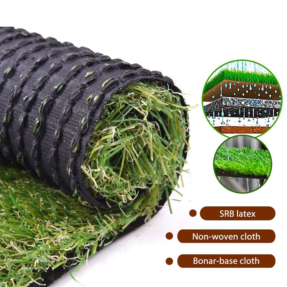 ALTRUISTIC Thick Realistic Artificial Grass Mat Customized Sizes, 5ft x 10ft Synthetic Fake Astro Turf Indoor Outdoor Garden Lawn Landscape, Faux Grass Rug with Drainage Holes