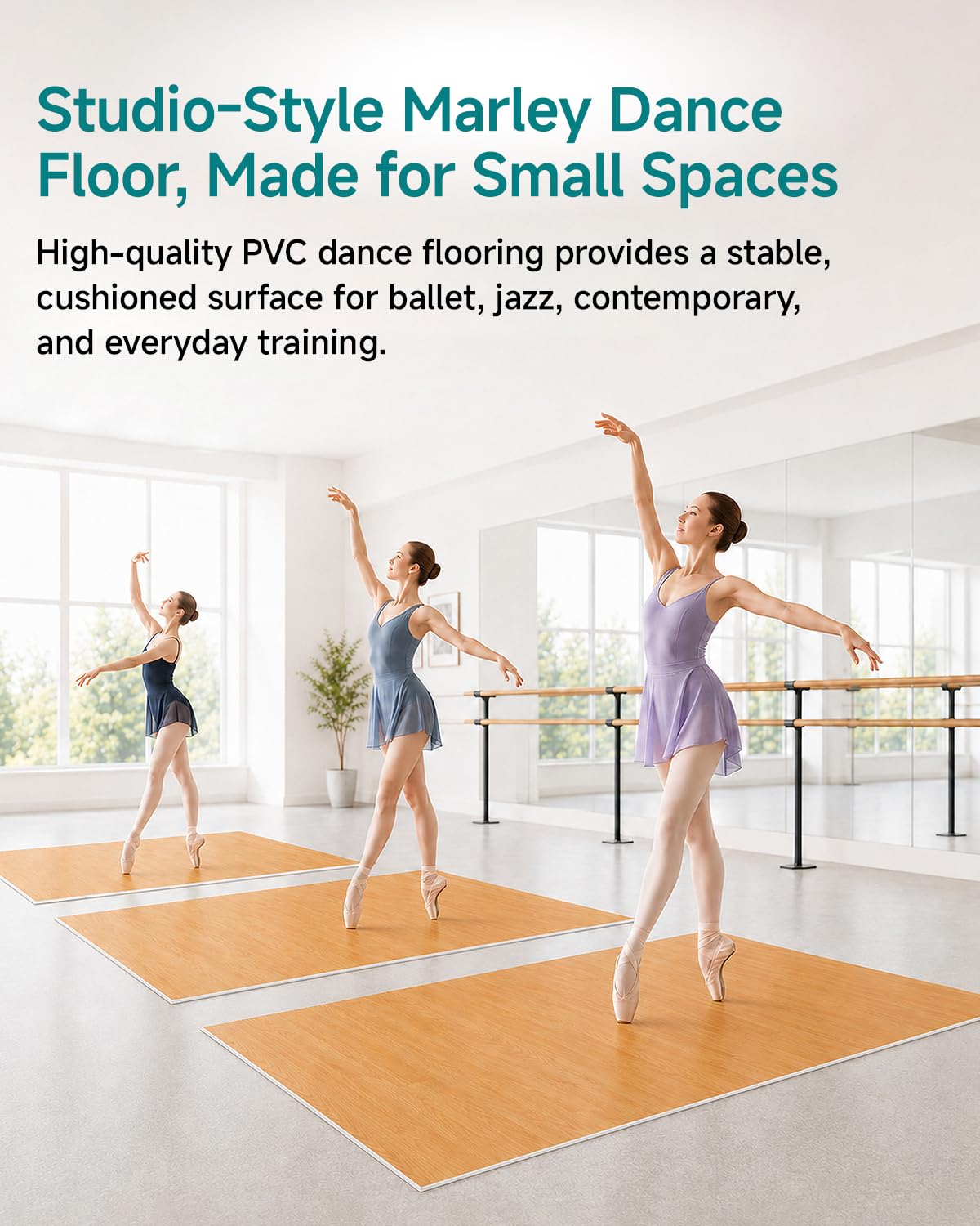Rocalt Marley Dance Floor 6 ft x 4 ft, Portable PVC Dance Mat