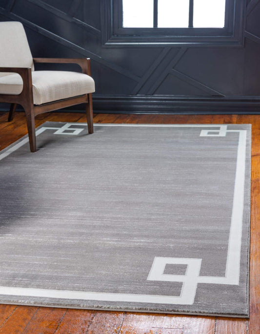 Unique Loom Uptown Collection Area Rug - Lenox Hill (8' x 10' Rectangle, Gray/ Ivory)