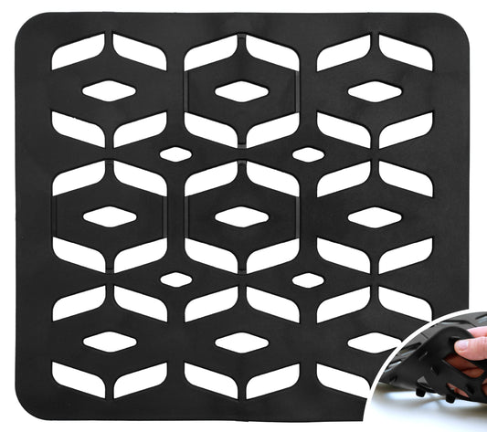 S&T INC. Kitchen Sink Mat, Cut to Fit Drain Hole, Raised Design for Water Flow, Black, 12.8 Inches x 11.3 Inches