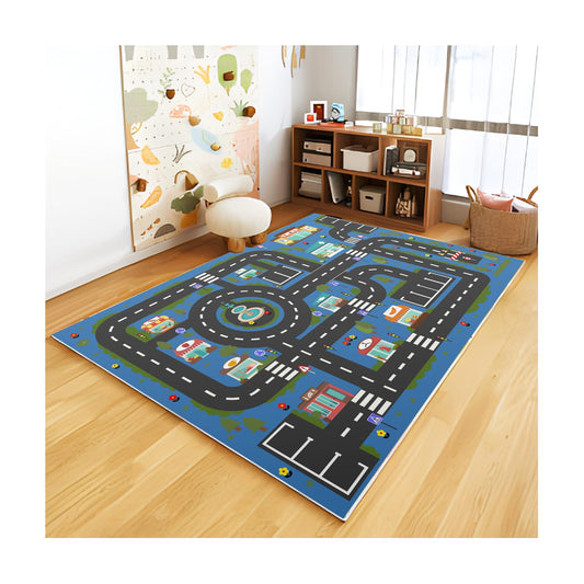 Analog ABC Kids Rug Playroom Car Play Mat City Life Road Rug for Cars Fun City Map for Carpet for Bedroom Boys (31 * 47 inches, Hope City)