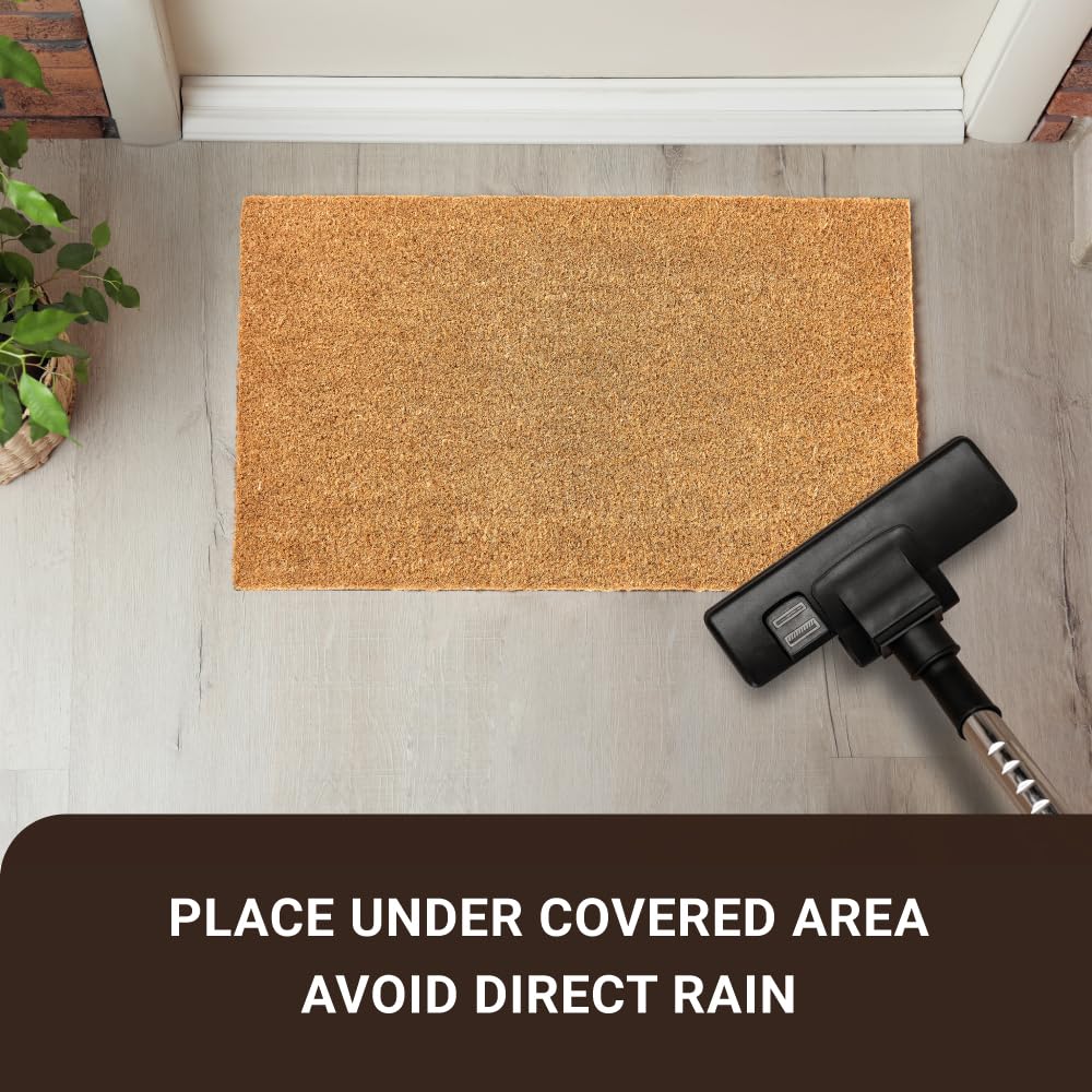 KANKUN Coco Coir Door Mat with Heavy Duty Backing, Welcome Doormat (17" x 30"), Doormat Entrance (Plain - 8Pack)