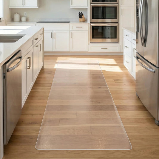 YOOMAYA Clear Runner Mat for Hallway, 2x6ft Waterproof Plastic Floor Protector for Kitchen, Non-Slip Runner Rug for Entryway, Porch, Laundry, Area Rug for High Traffic, Indoor Outdoor Use, Transparent