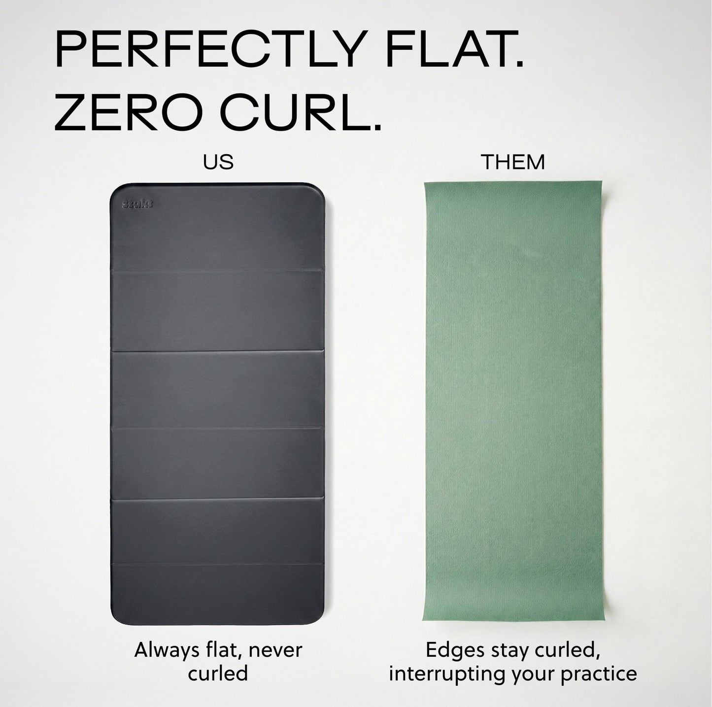 Stakt – Foldable Multi-Purpose Fitness & Yoga Mat with Patented Design, Workout Mat with Non-Slip Surface, Portable & Lightweight, For Studio or Home Use, As Seen on Shark Tank (Rosewater)