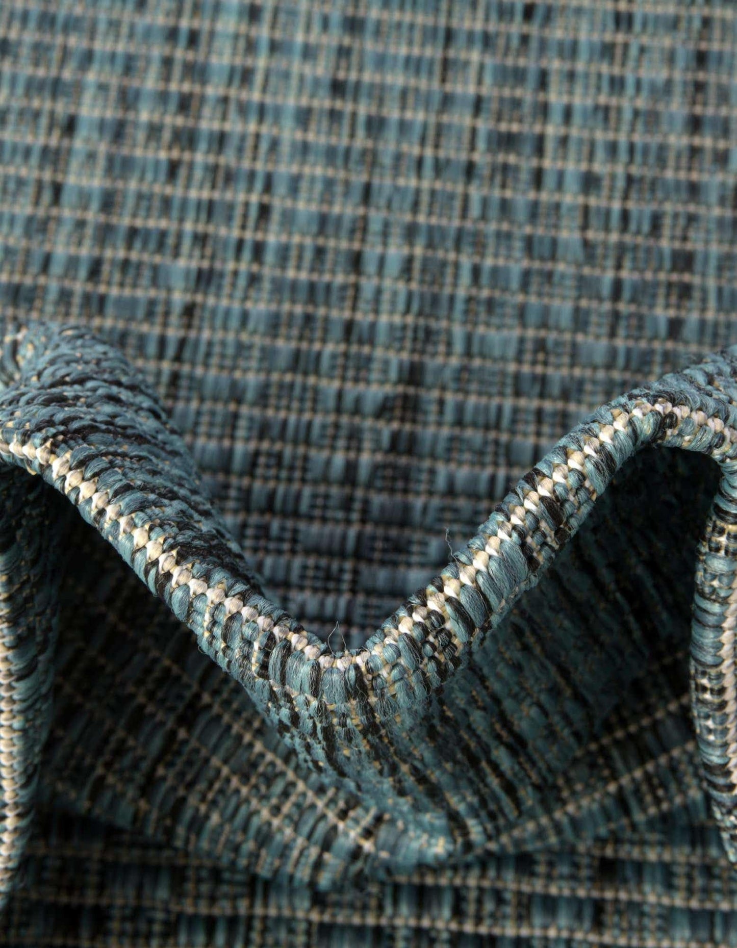 Unique Loom Outdoor Solid Collection Area Rug (2' 7" x 12' Runner Teal/Navy Blue)