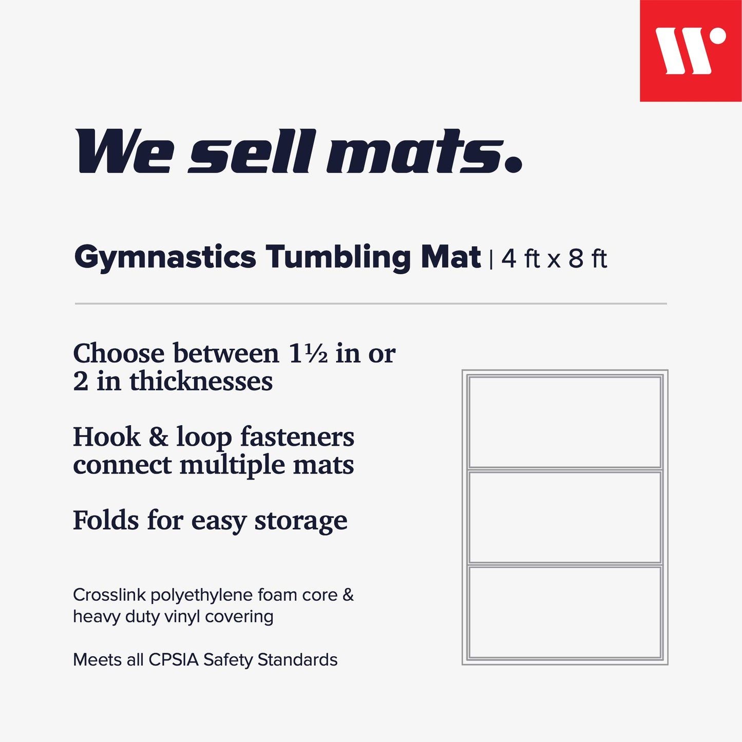 We Sell Mats 4 ft x 8 ft x 1.5 in Gymnastics Mat, Folding Tumbling Mat, Portable with Hook & Loop Fasteners, Purple / Pink