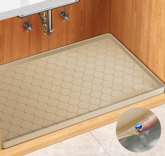 Winisok Silicone Under Sink Mat 34" x 22", kitchen Essentials and Gadgets, Shelf liner and Cabinet Protector, Home Organizers and Storage, Waterproof Bathroom Tray