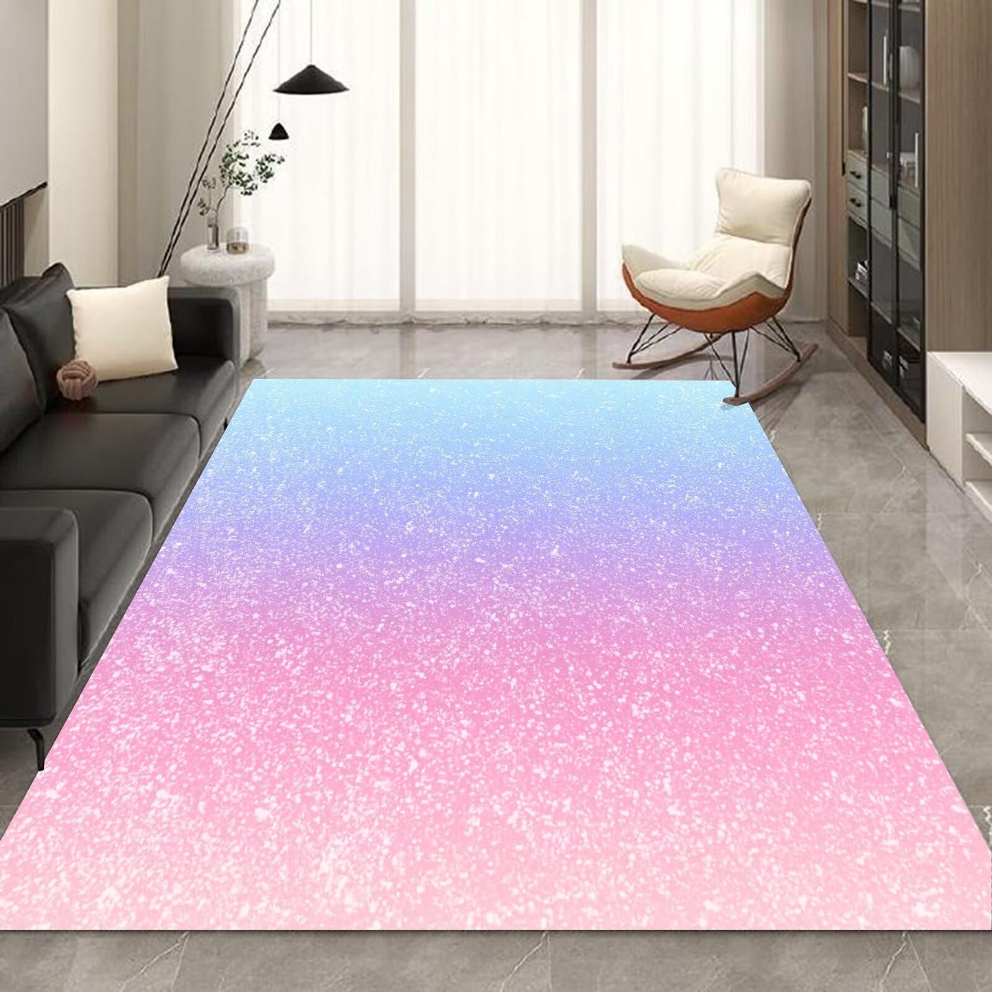 kxry Area Rugs 2X3 Feet, Pink Galaxy Gradient Glitter Soft Machine Washable Rugs Rainbow Tie Dye Ombre Non Slip Foldable Floor Carpet for Living Room Bedroom Dining Room Dorms Nursery Rooms Office