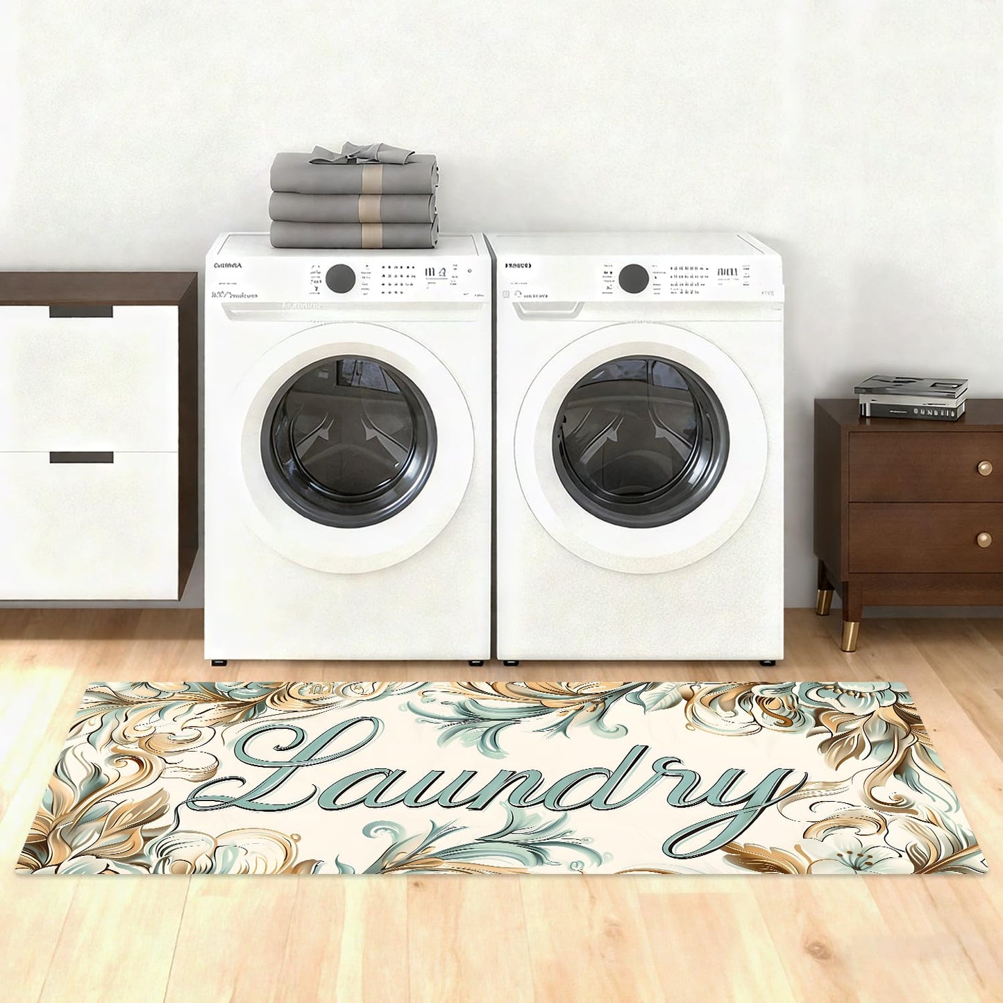 LEIWEIHOPE Runner Rug 20x47 inch, Non-Slip Waterproof Laundry Room Rug,Spring Summer Holiday Kitchen Runner with Festive Designs,Indoor Decorative Mat for Home (Letter, 20x47 inch)