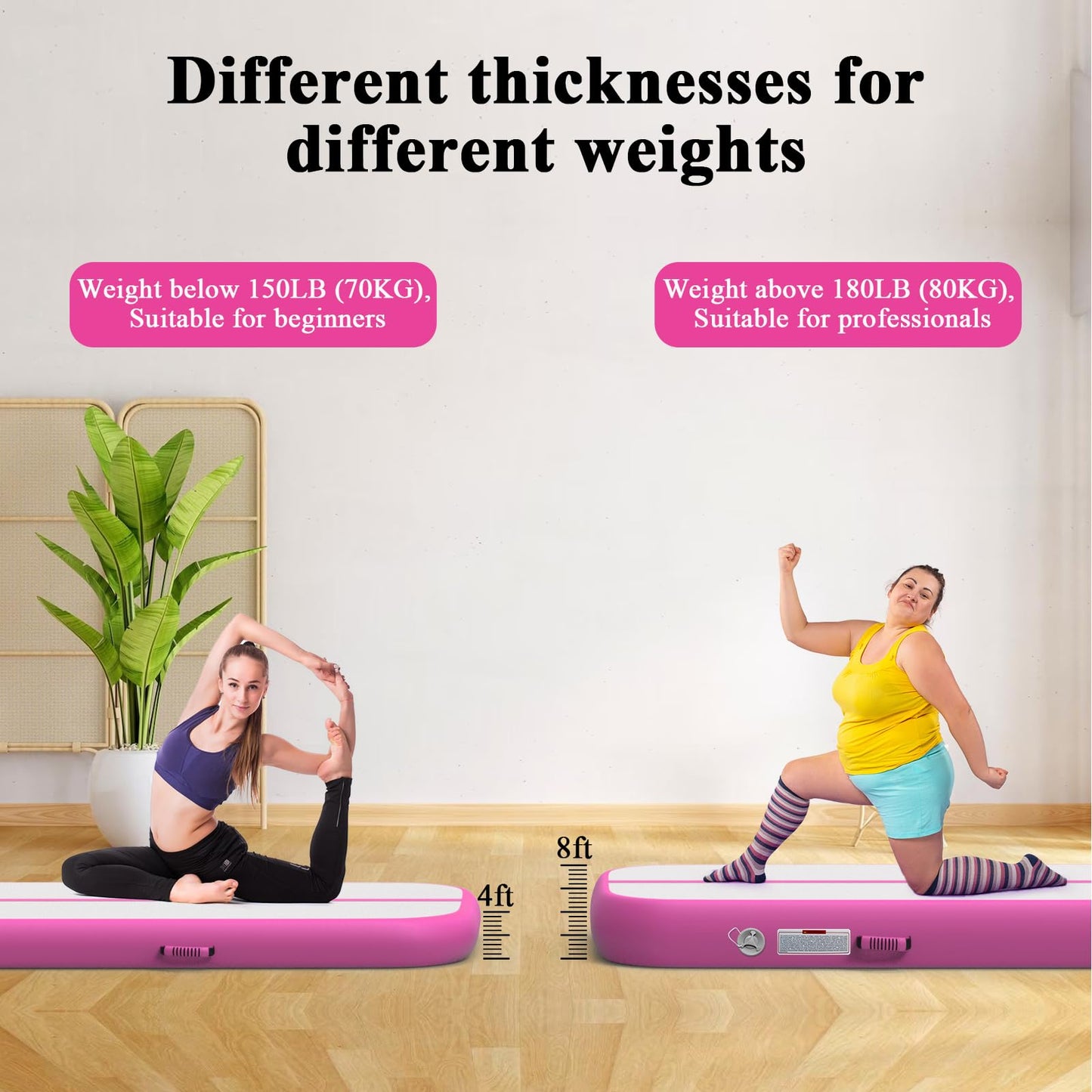 Estgora Gymnastics Mat For Tumbling 10ft Tumble Track 4 Inch Thick Inflatable Gymnastic Training Equipment For kids At Home Gym Cheerleading with Electric Pump