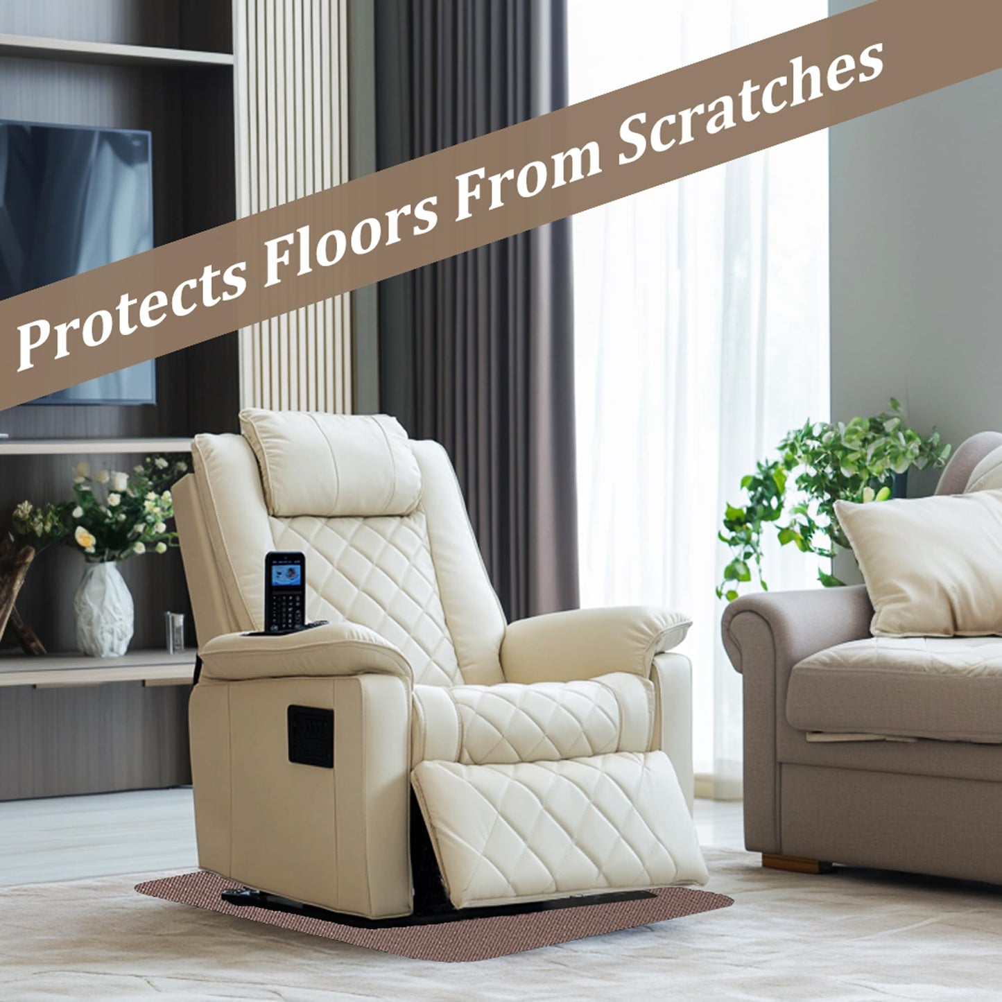 Recliner Pads for Hardwood Floors, Under Recliner Mat Floor Protectors Furniture Pads to Keep Furniture from Sliding Swivel Chairs Recliner mats for Hardwood Floors Non Slip Furniture Pads
