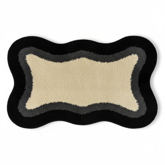 Luxape Cloud Rug - Black Fun Bathroom Decor - Irregular Shape - Handmade & Premium- 28in (70cm) - Hypebeast Room - Bathroom Bedroom, Children Bedroom - Aesthetic Room Decor Rugs