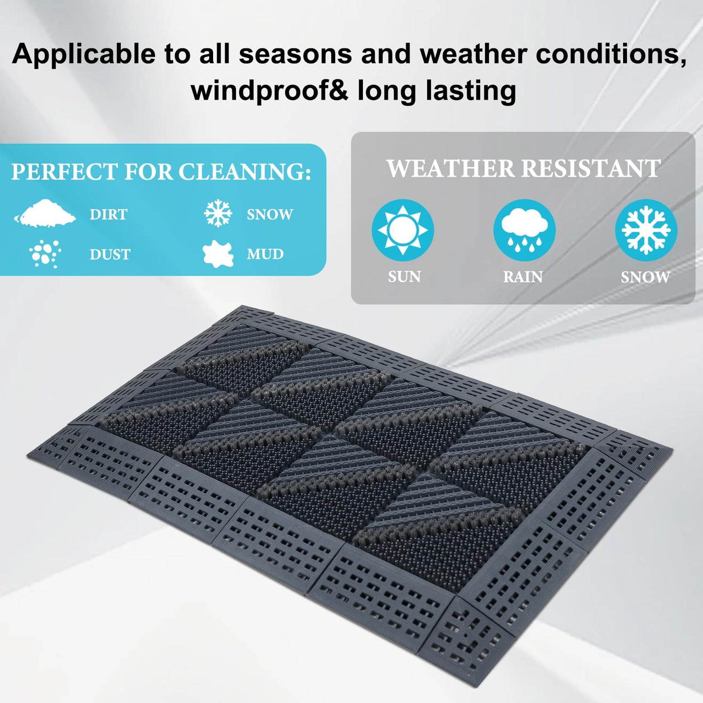 CATSH Heavy Duty Boot Scraper Mat 29.5x17.7 Inch