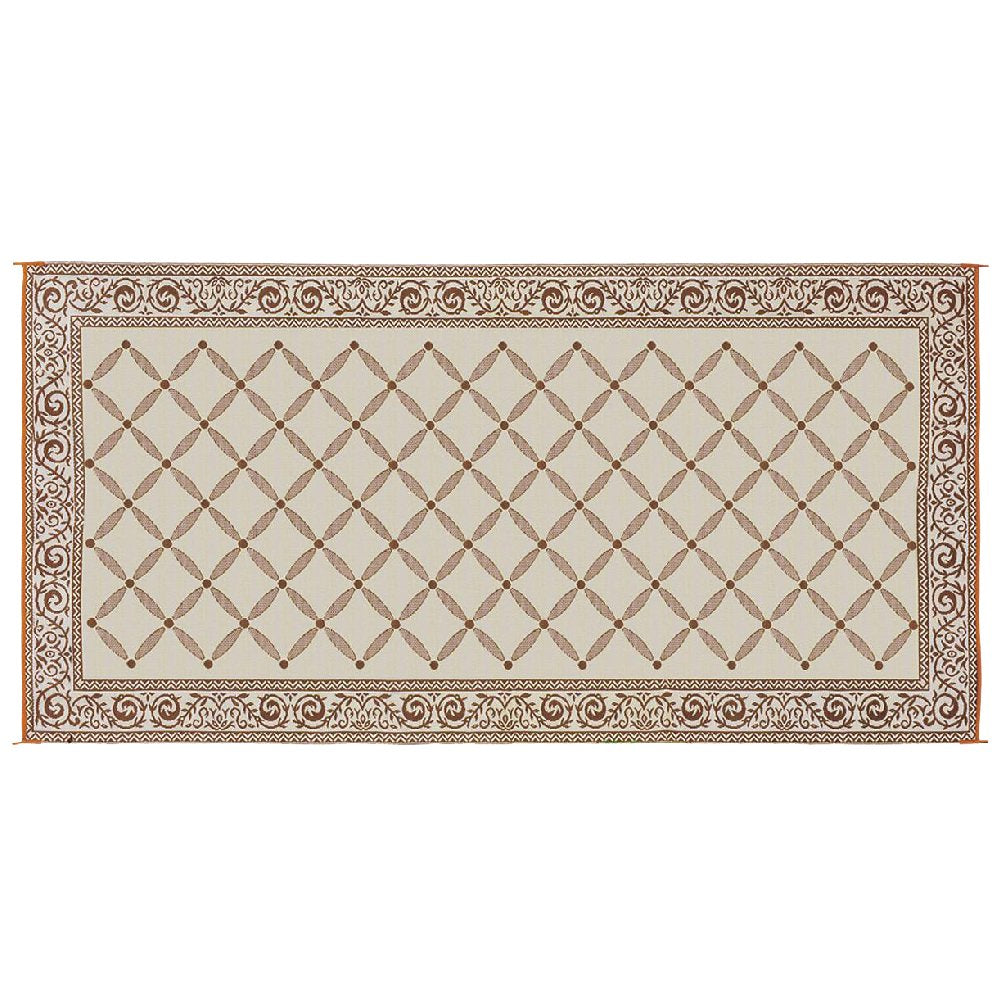 Stylish Camping 119187 9-feet by 18-feet Reversible Mat, Plastic Straw Rug, Large Floor Mat for Outdoors, RV, Patio, Backyard, Picnic, Beach, Camping (Brown/Beige)