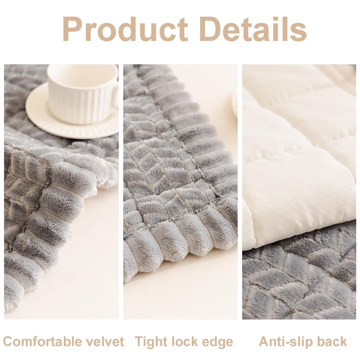 Mivnue Pet Couch Cover Protector Sofa Covers for Pets Washable Non Slip Couches and Sofas Dog Mat (Grey, 27.6" x 59.1")