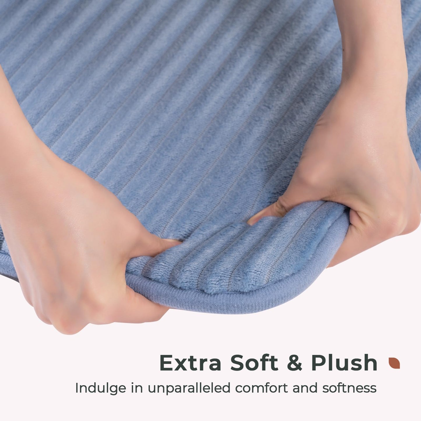 FRESHMINT Ultra Soft Charcoal Infused Memory Foam Bath Mat 17" x 24", Bath Rugs for Bathroom Non-Slip, Thick & Water Absorbent Bathroom Rugs, Room Accessories Shower Floor Mat, Washable, Blue Linen