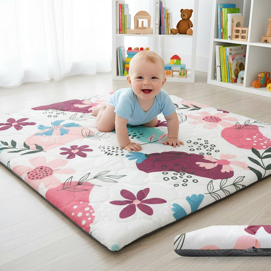 PaPaMat 1.5" Thick Baby Play Mat, 50x50 Removable & Machine Washable Cover