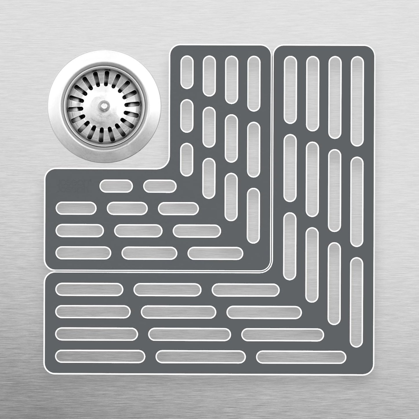 Joseph Joseph SinkSaver Adjustable Sink Protector Mat, Non-Slip, Gray