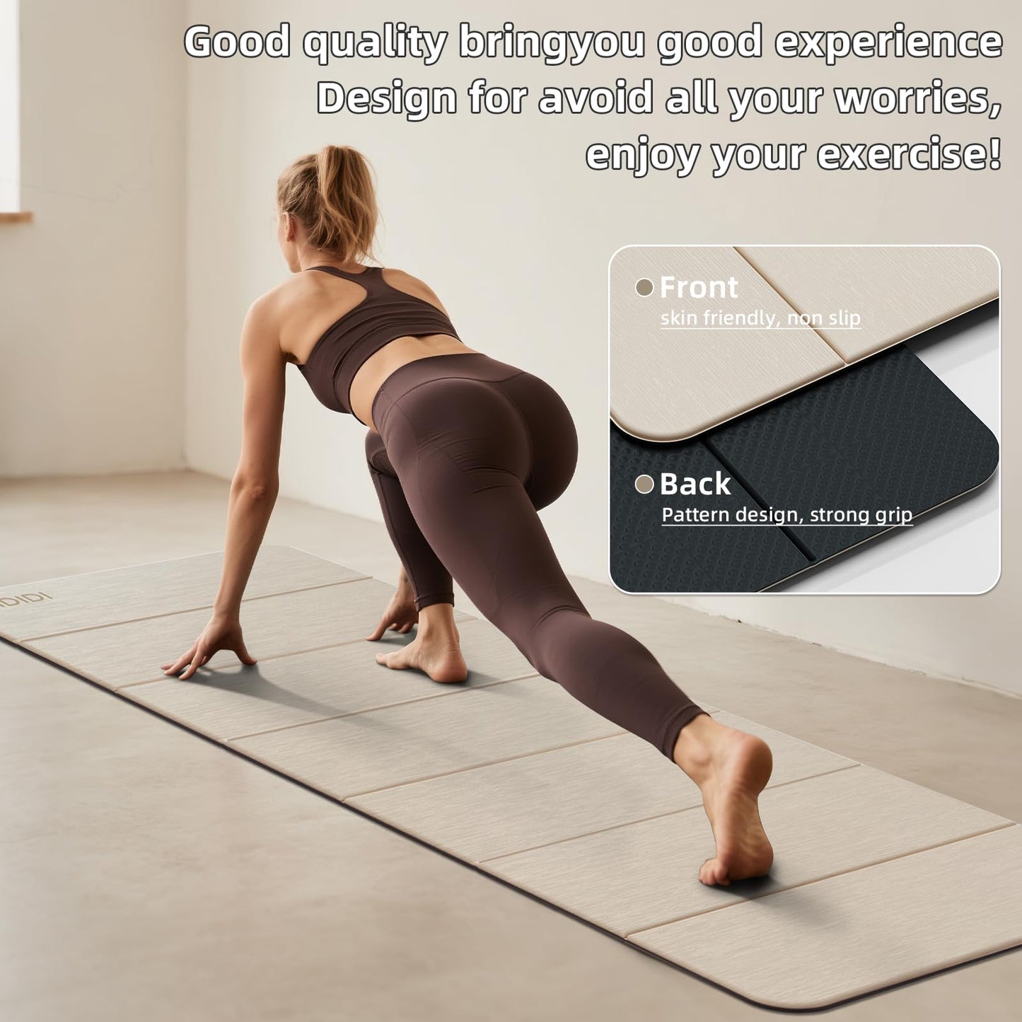 IDIDI Foldable Yoga Mat Extra Thick 0.32 Inches(8mm)