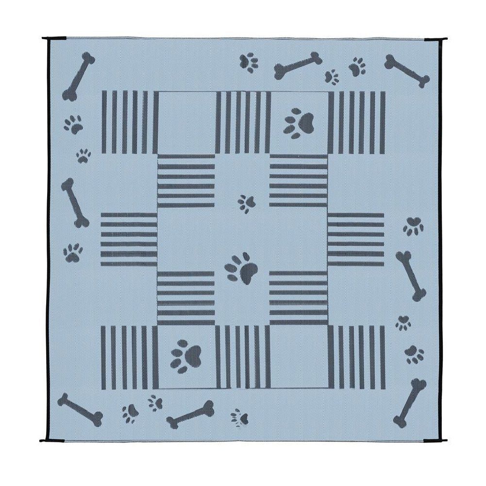 Stylish Camping DA1 Black/White 9' x 9' Dog Paw Bone Mat