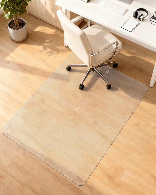 Blvornl Innovative Puzzle Chair Mat for Hardwood Floor, 36"*48" Hard Material Chair Mat, Heavy Duty Computer Chair Pad for Rolling Chairs, Desk Floor Rug for Office and Home