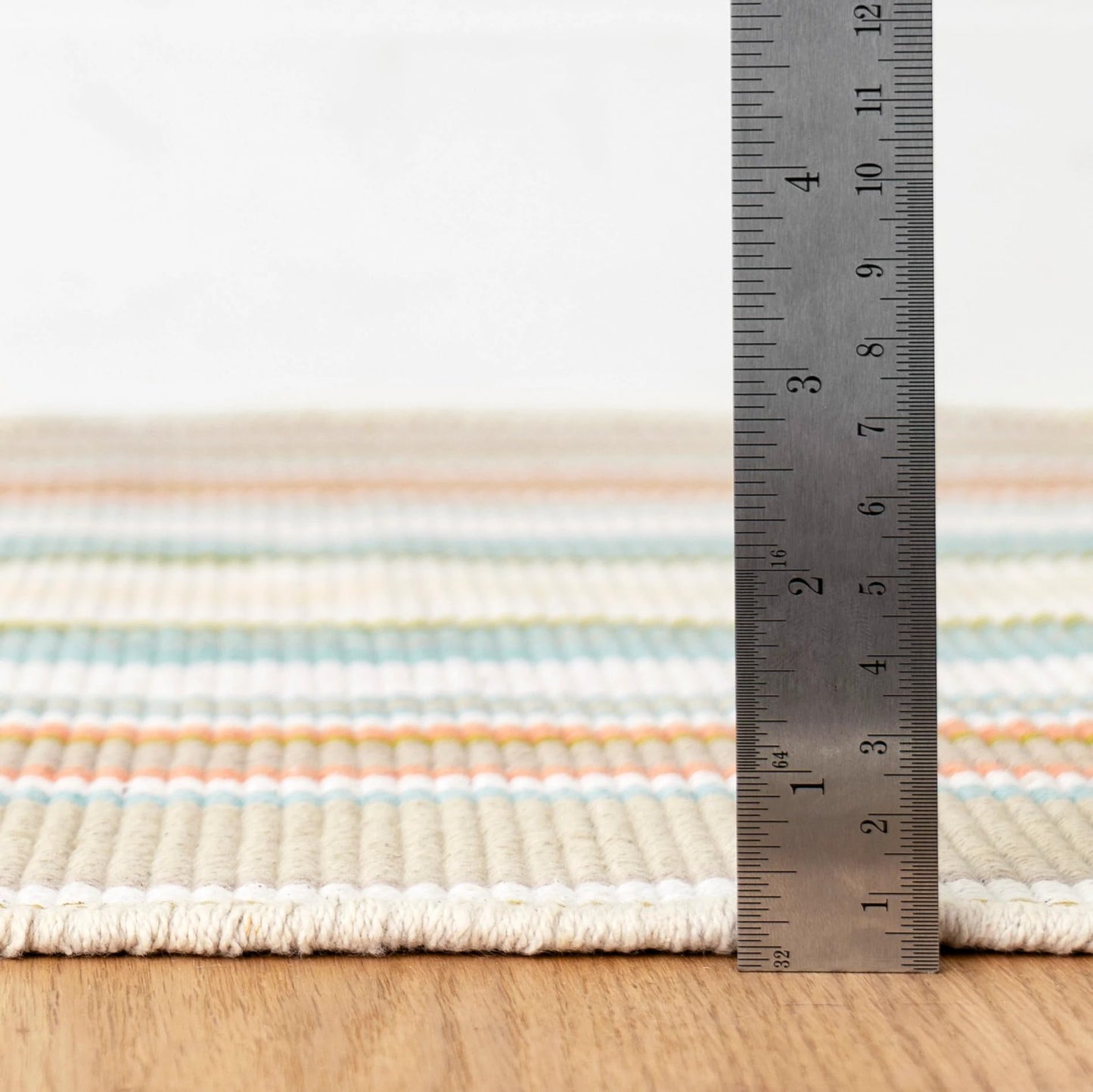Dash & Albert Daphne Stripe Sky Handwoven Cotton Rug, Runner-2.5 X 8 Feet, Multi Stripe Pattern - Premium Luxury Hotel Quality Soft Breathable Hypoallergenic Machine Washable Easy Care All Season
