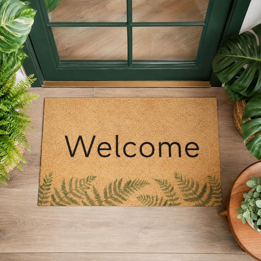 Welcome to The Greenhouse Botanical Doormat,Botanical Mat,Garden Front Porch Decor,Housewarming Gift 16″x24″