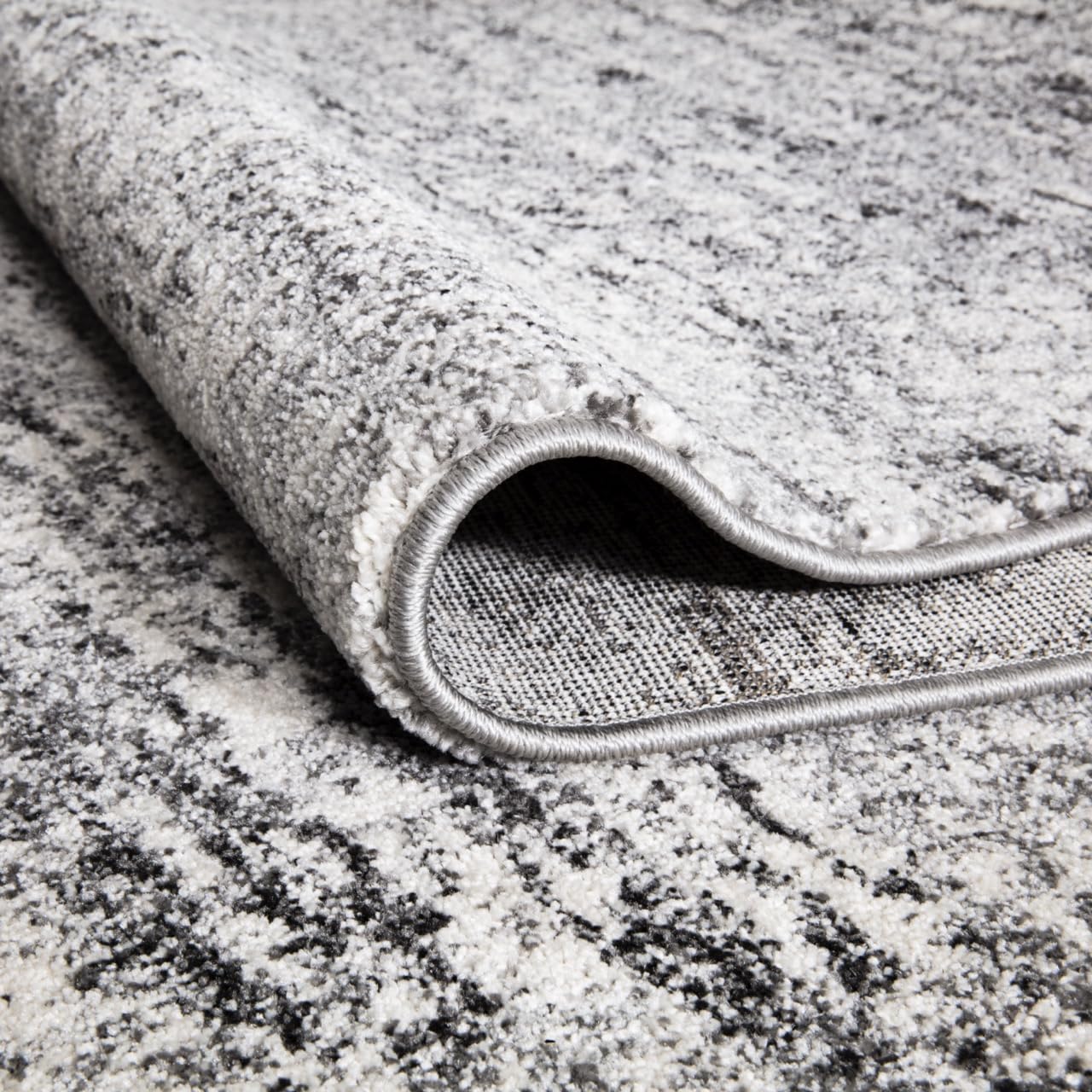 Keen Home Design Area Rugs - Non-Shedding, Thick Pile Abstract Rugs for Kitchen, Living Room, Bedroom, Dining Room, Entryway (Abstract Cream/Grey, 7'3" x 10'2")