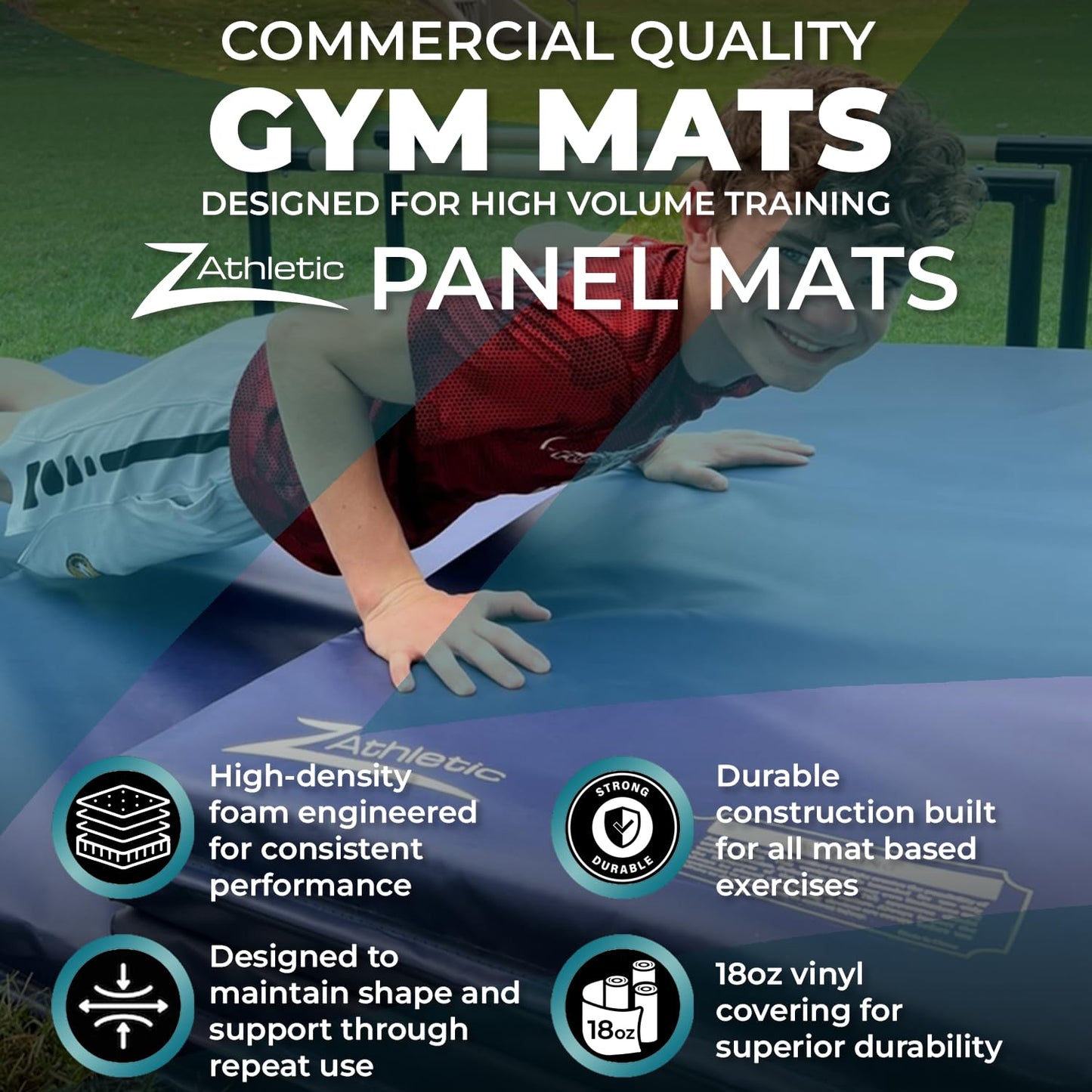 Z Athletic Folding Mat for Gymnastics, Tumbling, Cheerleading, and More, 4 Ft x 8 Ft x 2 In