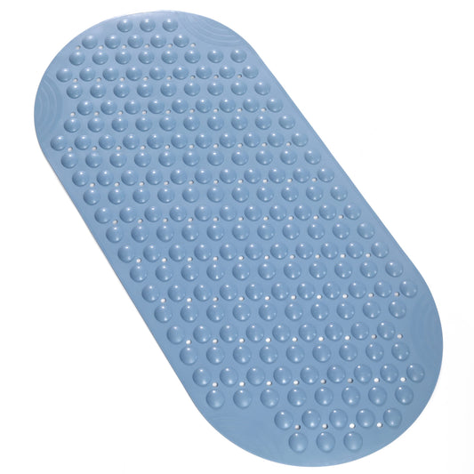 Mantto Bathtub Mat Non Slip TPE Bath Mat for Tub Bathroom Bath Tub Shower Mat for Kids Shower Floor Mat, Suction Cups Machine Washable Smooth/Non-Textured Tubs Only 35 x16 (Blue)
