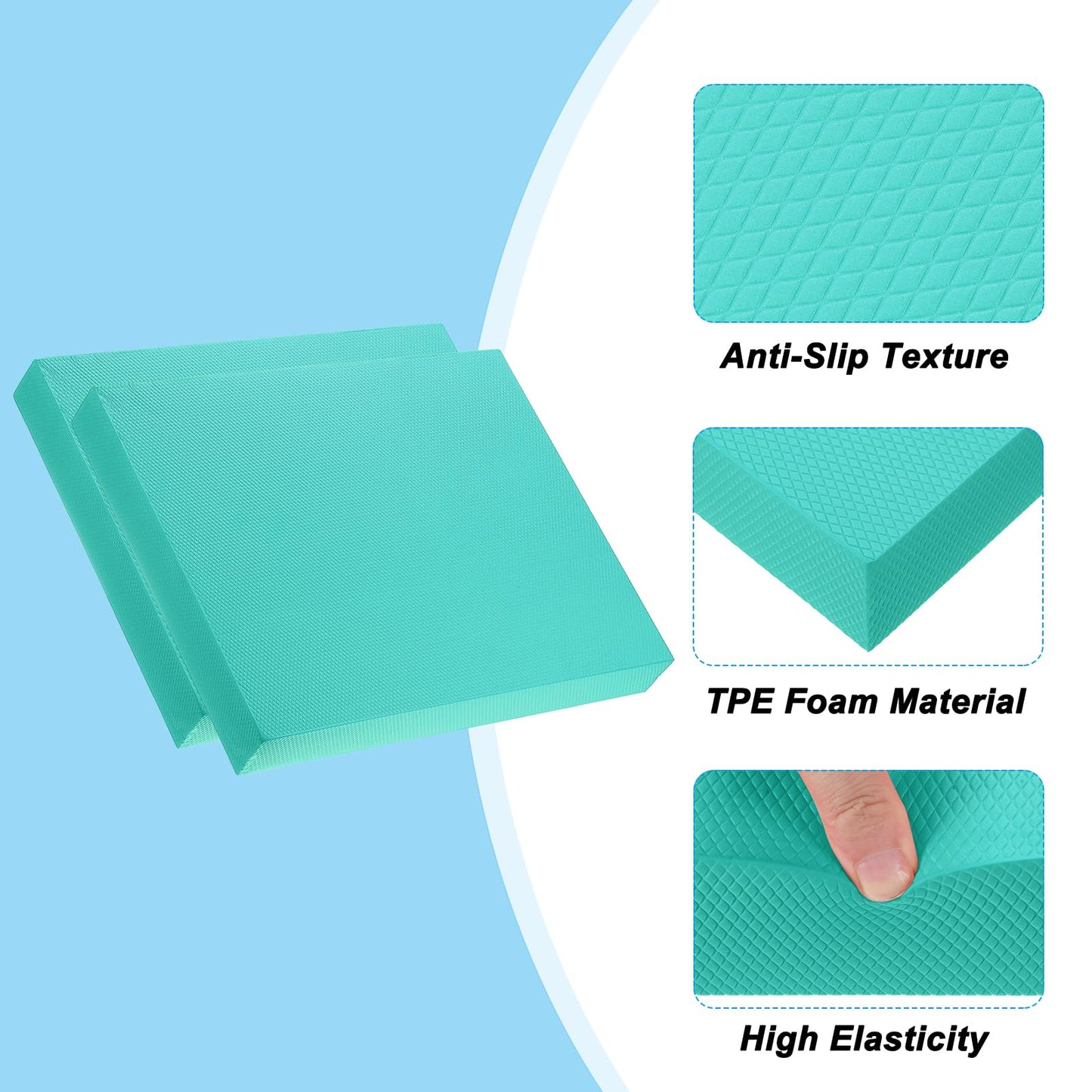 PATIKIL Balance Pad 15.7x13x2 Inch, Non-Slip TPE Foam Pad Cushion Exercise Yoga Mat Knee Pad for Fitness Stability Core Training Stretching, Mint Green