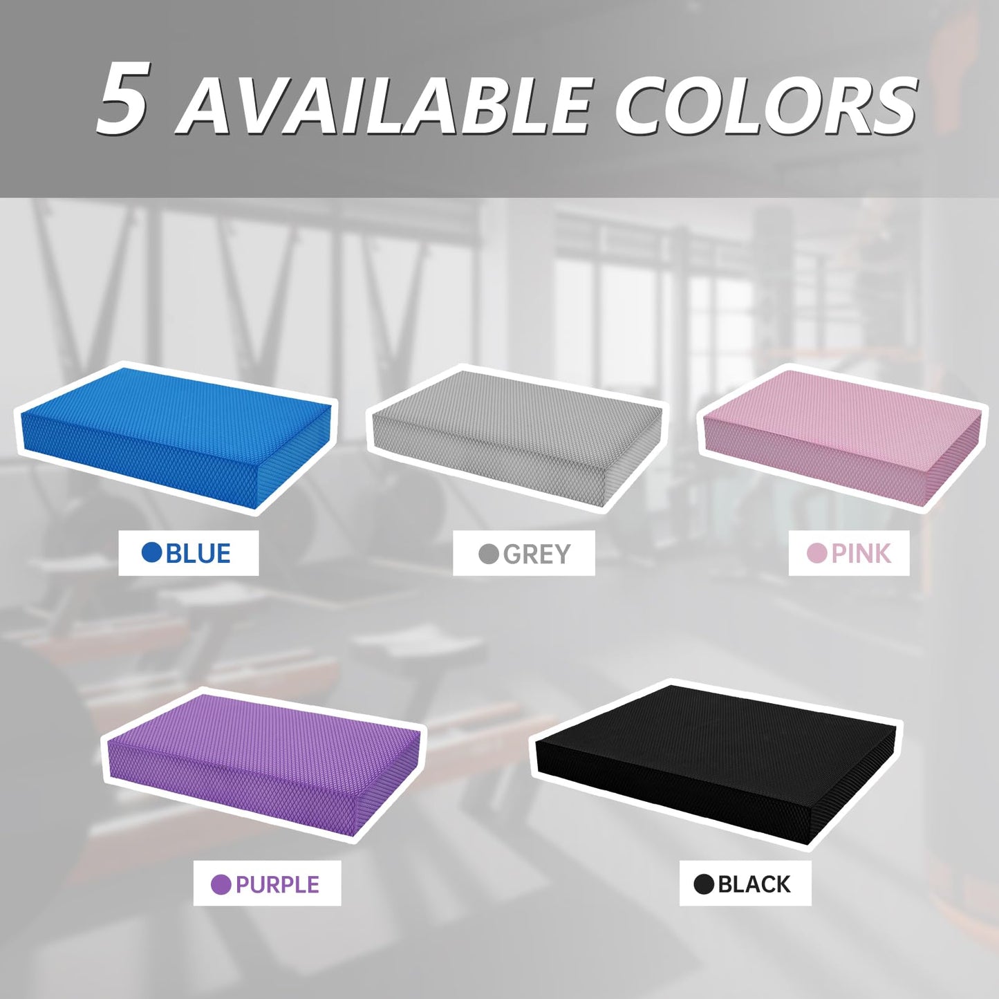 Exercise Balance Pad 19.7" x 15.7" x 2.4"，High-Density Balance Foam Mat for Physical Therapy Equipment & Strength Stability Training, Slip Resistant TPE Mat for Yoga, Pilates, Meditation,Chair Cushion(Black)