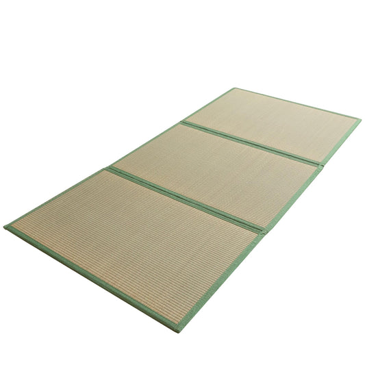 MAXYOYO Japanese Tatami Mat 100% Rush Grass Portable Folding Mat Firm Traditional Floor Tatami 79"x39"x0.47"