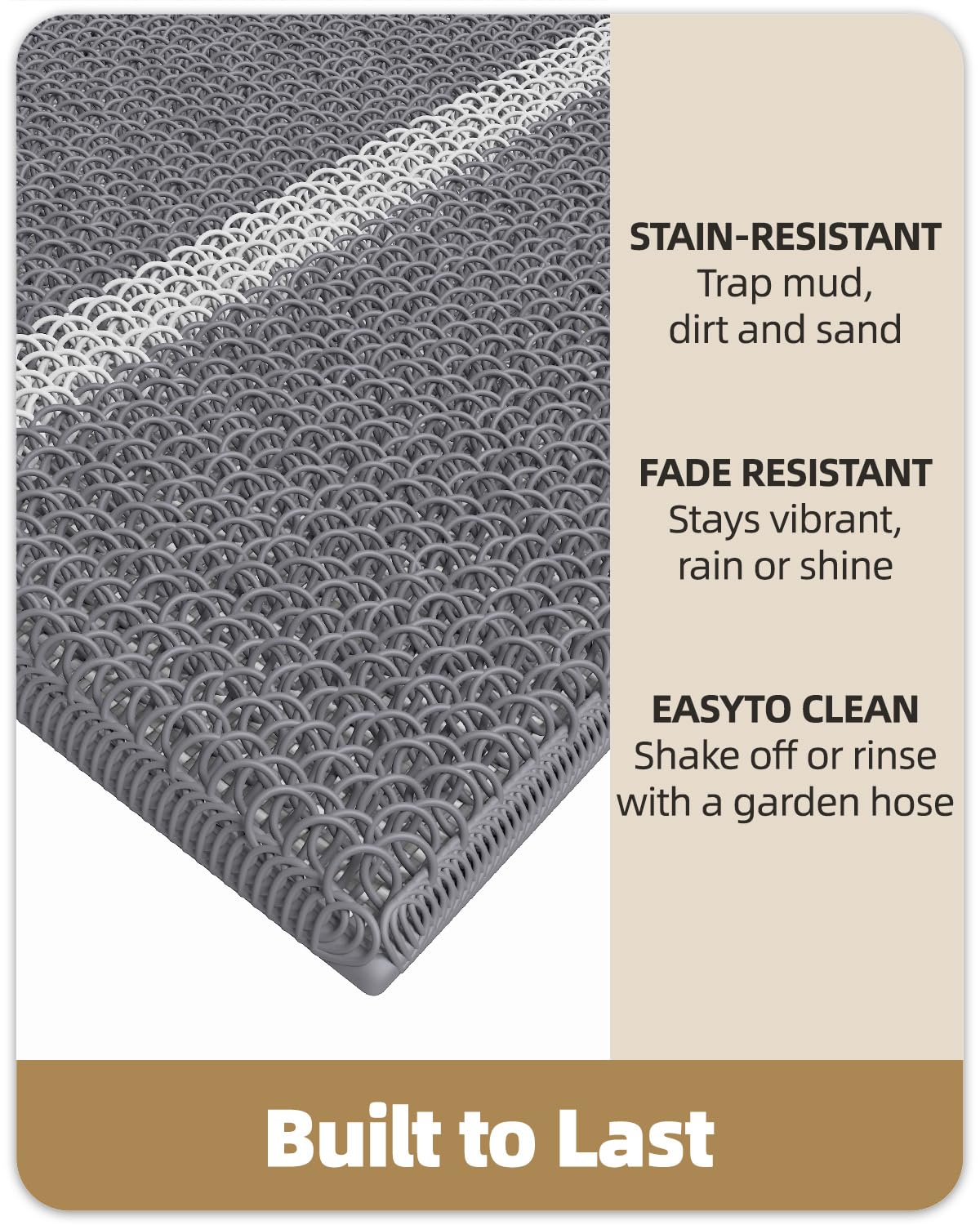 Color&Geometry Front Door Mat (2-Grey, 32"x47")