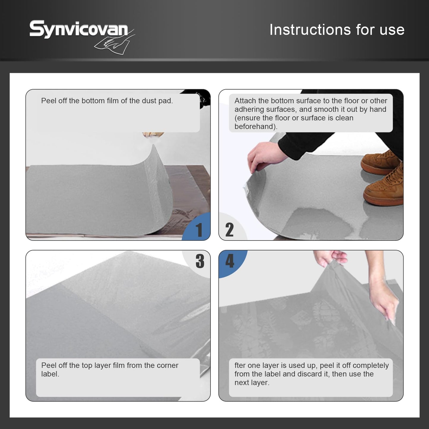 18" x 36" Sticky Mat Tacky Pads (5 Packs,150 Sheets,30 Sheets/Pack Adhesive Floor Mat for Cleanroom Laboratory Hospital Construction Pets Home Indoor Gymnasium and Workshop, Grey