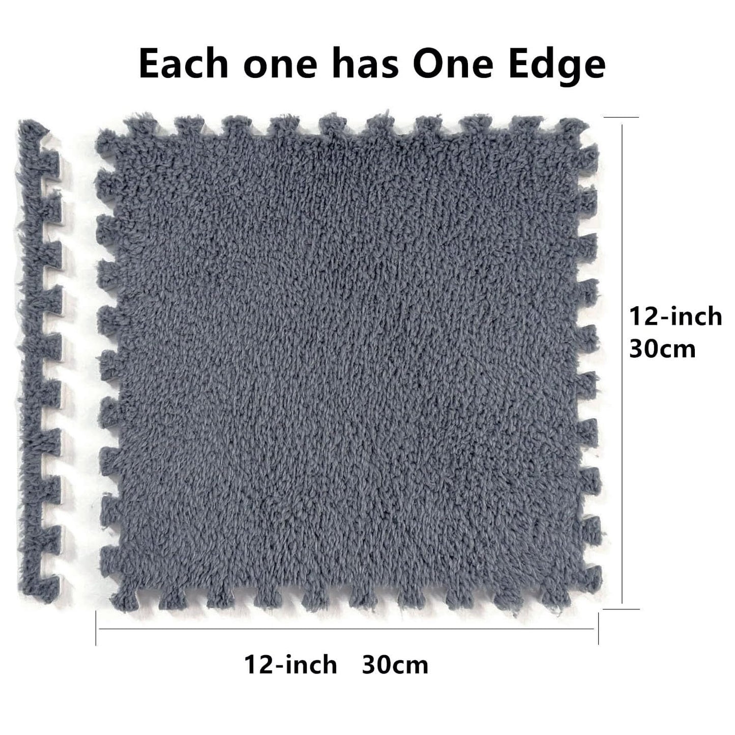 16 Pcs Carpet Foam Floor Tiles Kids Play Mat Plush Interlocking Carpet Tiles Anti-Slip Soft Protect Baby Foam Mats Replaceable Washable Puzzle Floor Mats for Playroom, Bedroom, Home Decor, 49" x 49"