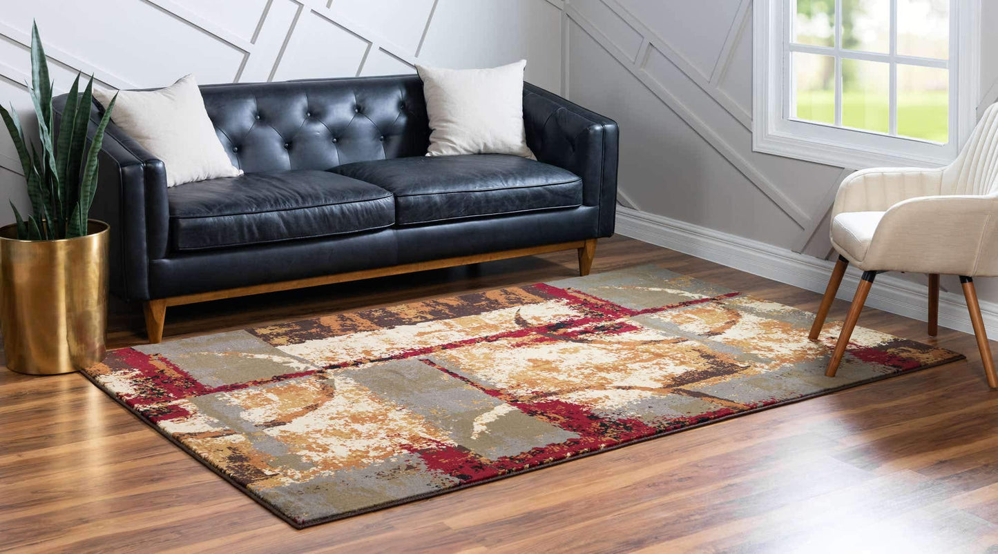 Unique Loom Barista Collection Area Rug - Catuai (7' 1" x 10' Rectangle, Multi/ Brown)