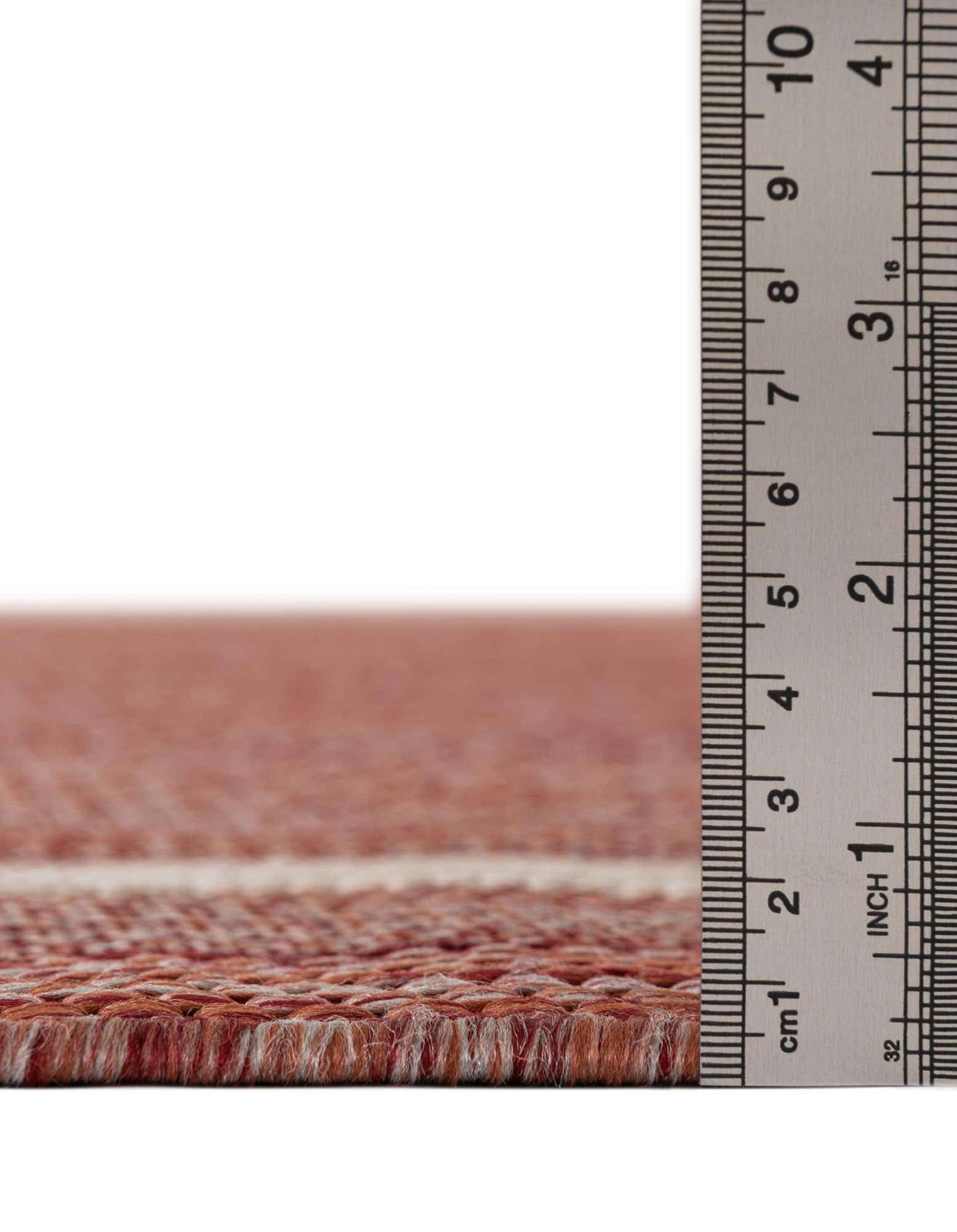 Unique Loom Outdoor Border Collection Area Rug - Soft Border (10' Round Rust Red/Ivory)