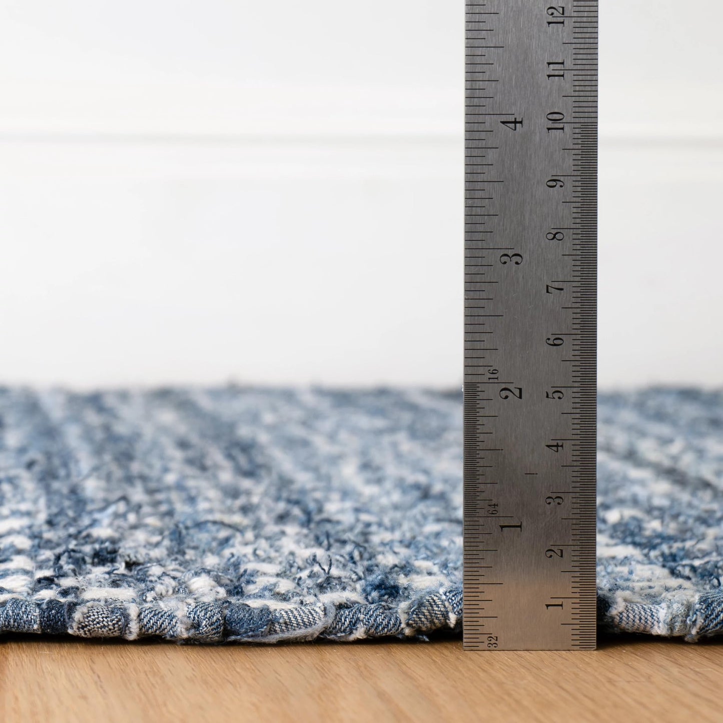 Dash & Albert Denim Stone Blue Handwoven Cotton Rug, 7.5 X 9.5 Feet, Blue Geometric Pattern - Premium Luxury Hotel Quality Soft Breathable Hypoallergenic Machine Washable Easy Care All Season